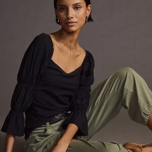 Nation Ltd Anthropologie Tiered Cinch Tee Small S